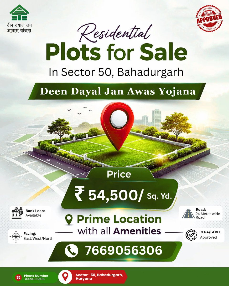 VOnerealty's tweet image. Plots for sale 🏡
Sector 50, Bahadurgarh
₹54,500/sq. yd. | Book today!

#PlotsForSale #Bahadurgarh #RealEstateIndia #PropertyInvestment #LandInvestment #HaryanaProperty #SmartInvestment #DreamPlot #RealEstateOpportunity