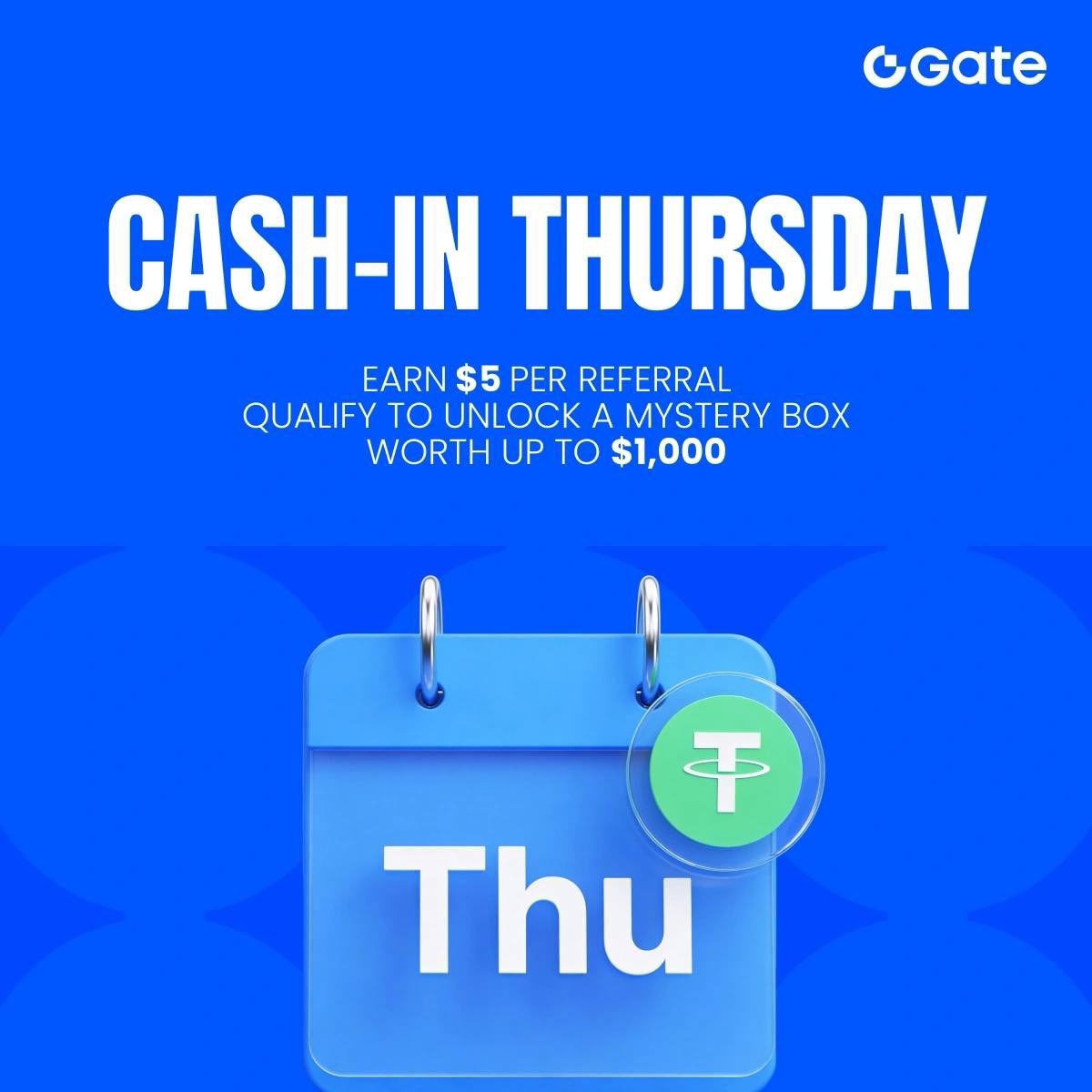 kabiru_hussain's tweet photo. 🔥Cash-In Thursday is Live💰🔥

🤑Earn $5 per referral, the joy never ends

Gate officially launches the invite-only rewards event, Y’all can invite your friends and earn $5 for each successful referral.

➡️Click to get started: https://t.co/CI3H4QUymR

⏰ Event period: 24 hours https://t.co/hgRi62OXja