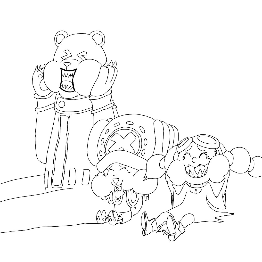Pk_Jackboi's tweet image. Captain trio Mascots (drawing)
#onepiece #chopper #bepo #dive #onepiece1178