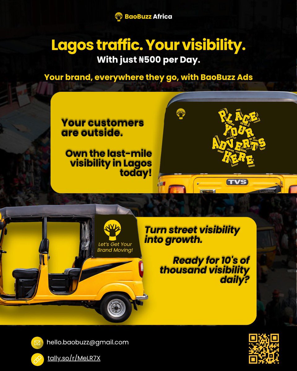 In other news, we help you get thousands of daily impressions on the routes your customers travel every day.

Affordable street-level credibility at your fingertips. Your first campaign gets you 15% off for fleets of 10 or more vehicles.

Book now at <a href="/baobuzz_africa/">BaoBuzz Ads</a>