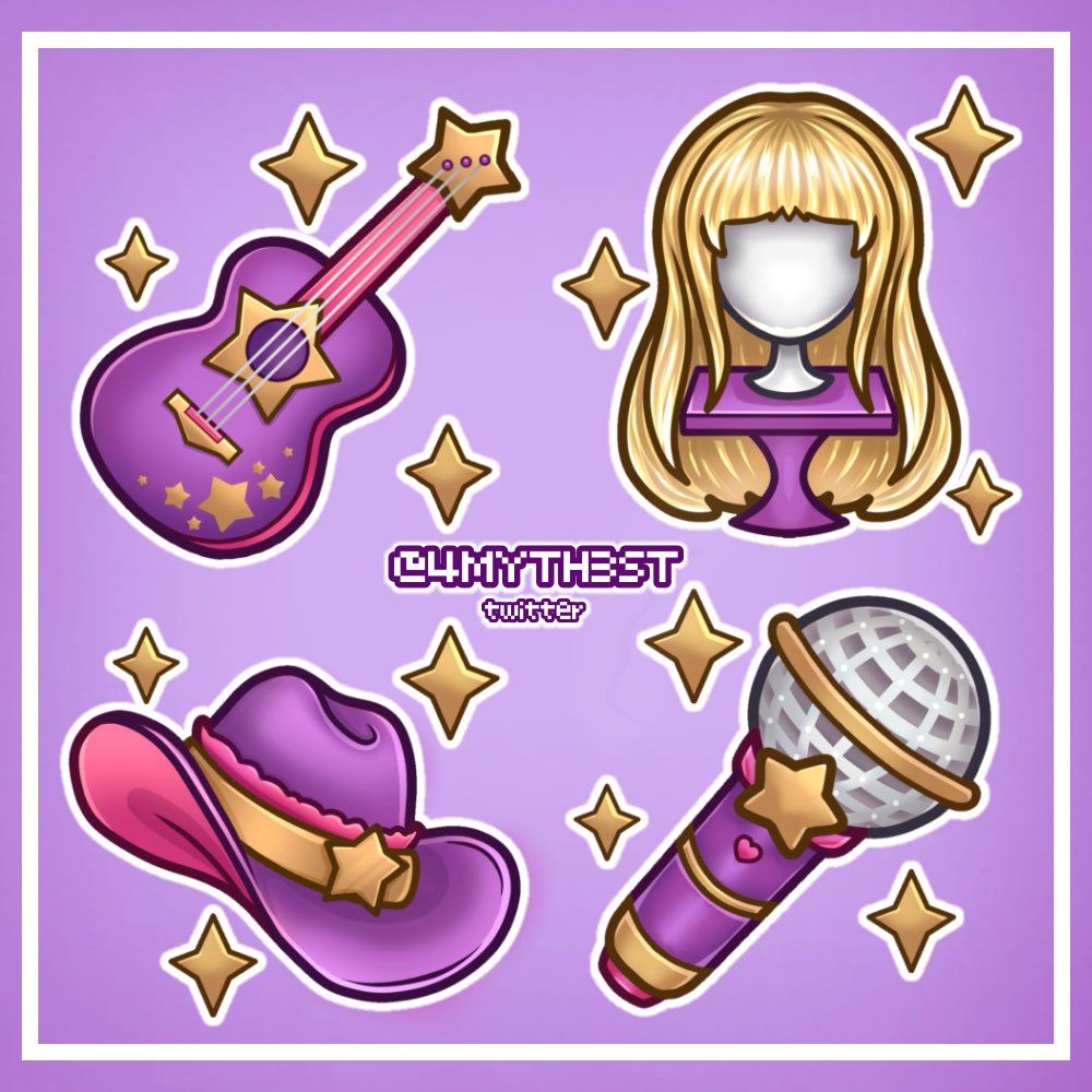 4myth3st's tweet image. i've been busy for the first time in ages! 💜⭐️

can you guess who this emote/badge set is inspired by? 👀

#artist #emoteartist #emotes #twitch #discord