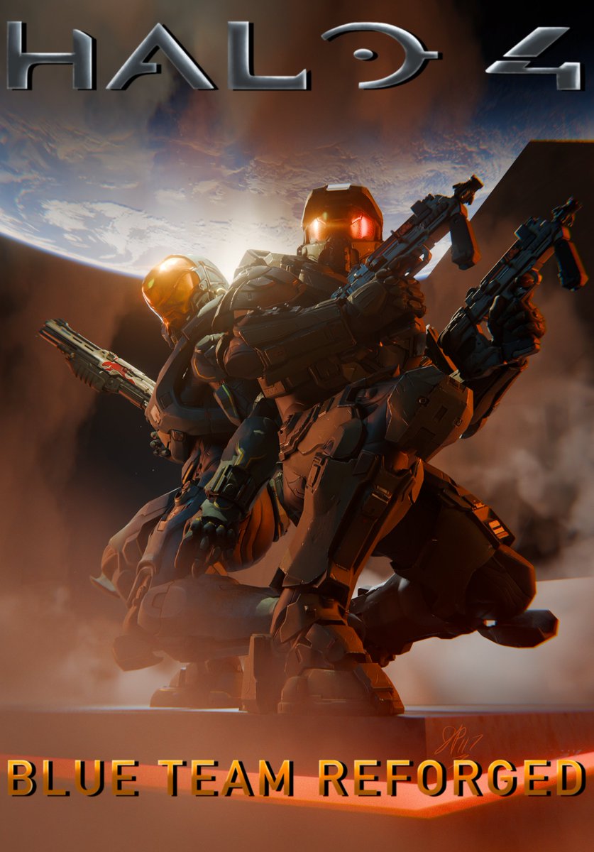 Cover for the final chapter of Halo 4: Blue Team Reforged. (out now on AO3)  #halospotlight #halo4 archiveofourown.org/works/74208976…
