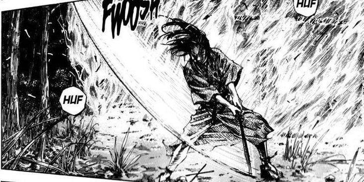 sixseasmutsumi's tweet photo. The space between them. 

Blade held towards the heavens, a single swing was used to encompass  the brown haired creature’s entire figure, should his sense not keep up with his gaze. Then he’d surely be cut in half. https://t.co/jjZGvBGobs