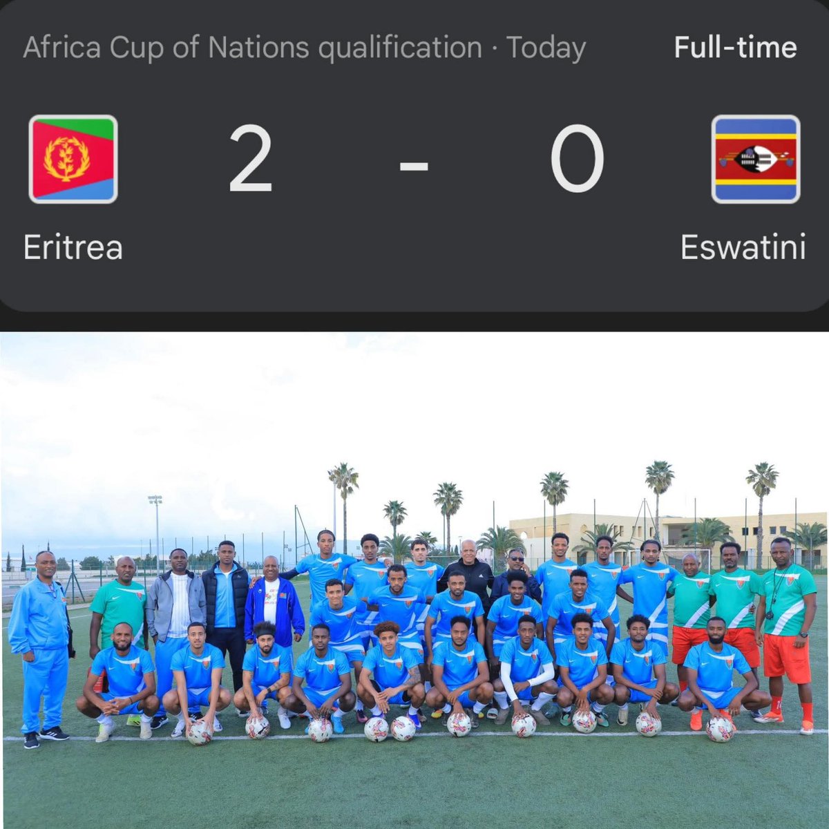 LittleBNat's tweet photo. Pourtant Favorite, L'#Eswatini tombe de très haut face à une sélection Erythréeene qui n'avait pas joué de qualification depuis 19 ans. 

Zdravko logarusic, l'ancien entraîneur limogé, doit bien rire de cette défaite, tandis qu'au pays, Ça doit se prendre la tête entre les mains. https://t.co/PKkW7wW71M