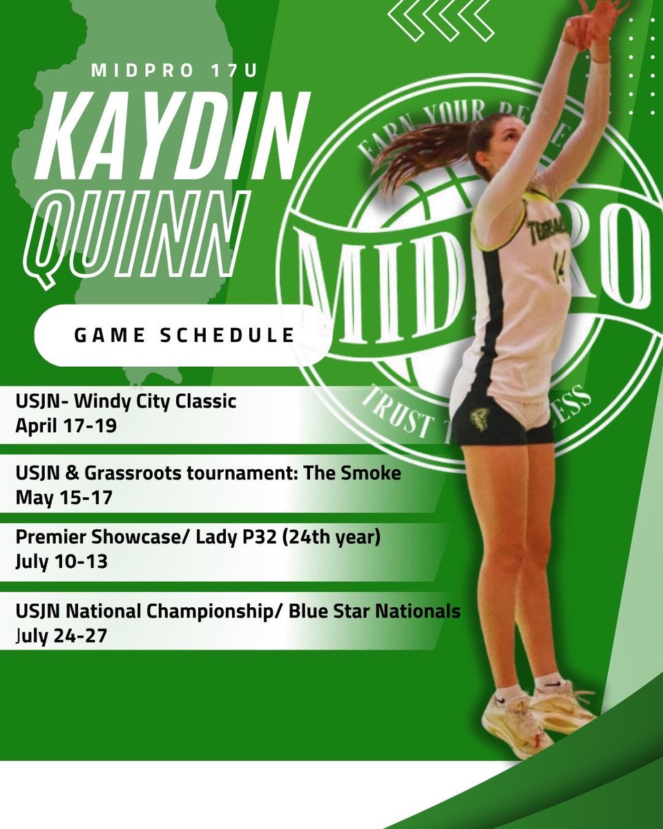 KaydinQuinn's tweet photo. Excited for my final aau season! Can’t wait to get back on the court with @MidProGirls🖤🤍
@fballcoach2 @IGBRcoverage https://t.co/ReyceLTUf4