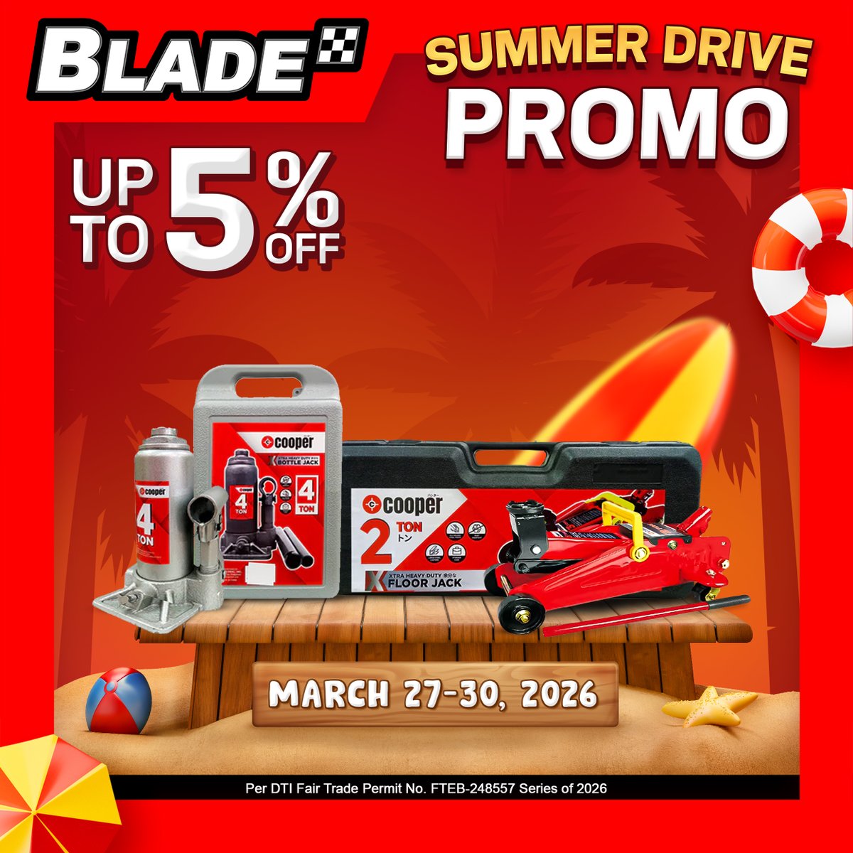 BladeAutoCenter's tweet image. Ready for a SUMMER ROAD TRIP? 🌊🚗
Grab HOT DEALS on selected items now 💯
Make every drive smoother, cooler, and better.

📅 March 27–30, 2026
Don’t wait, drive with Blade today!

#BladeAutoCenter #BladePH #ItsBladeItsBetter