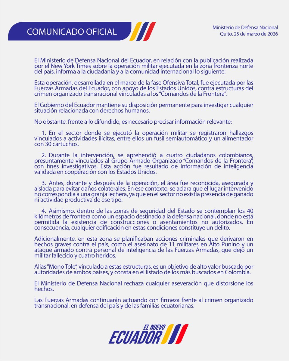 Ministerio de Defensa Nacional del Ecuador tweet media