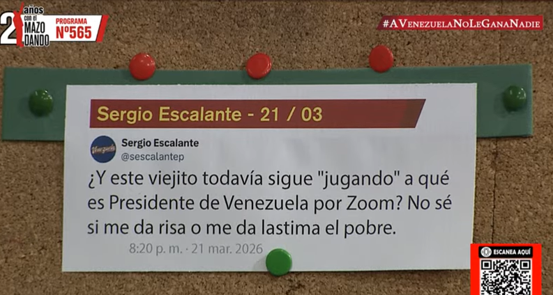 hilosdemagia's tweet photo. #Ahora @dcabellor "esta gente (la oposición) hasta hace poco tenían a Edmundo como el presidente y ahora andan pidiendo elecciones...que olvidadiza esta gente"🤪😂

 #AVenezuelaNoLeGanaNadie https://t.co/ECG6XmkeR3
