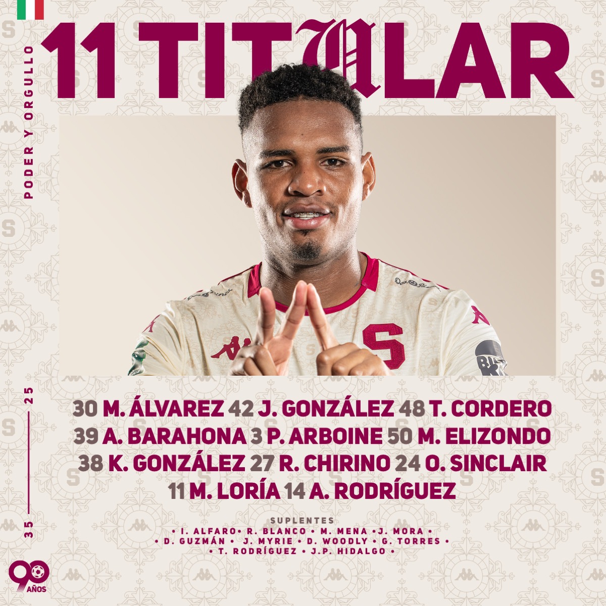 Así sale Saprissa para enfrentar a Liberia en las semifinales del torneo de copa.

VAMOOOOOOS MORADOS 💜