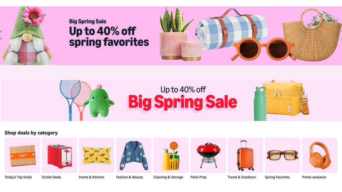 The Big Spring #SALE is on now at #Amazon
.
Tap to SAVE    >>  bit.ly/2F2tGHr  <<
.
SAVE now through March 31
.
Savings of up to 40% !!! So many great deals to SAVE on — Grab your Favorites now before they sell out!!! Would be greatly appreciated