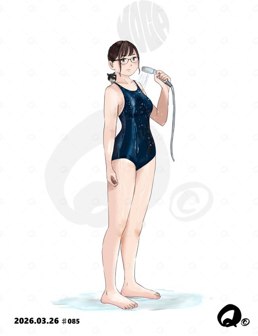 過去一上手く塗れた(濡れた)スク水見て～