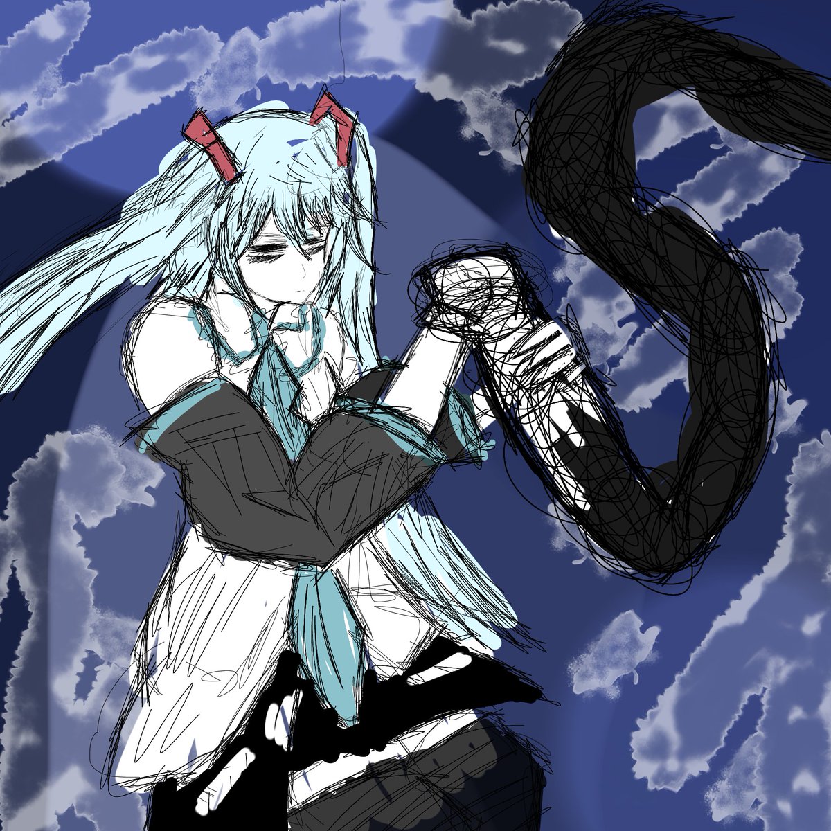 FandeSushitaro's tweet photo. #hatsunemiku #miku #hatsune #art #original #blacksouls #blacksouls3 https://t.co/TZDlD4dipM