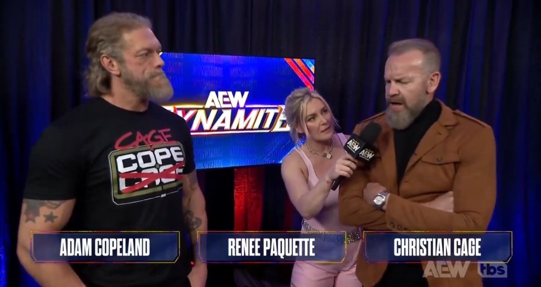 SKWrestling_'s tweet photo. "You spike piledrived his wife and gave her serious medical issues. And even worse than that, even more despicable than that, you spike piledrived ME!"

- Christian Cage to FTR
#AEWDynamite https://t.co/XEdRhhpjy3