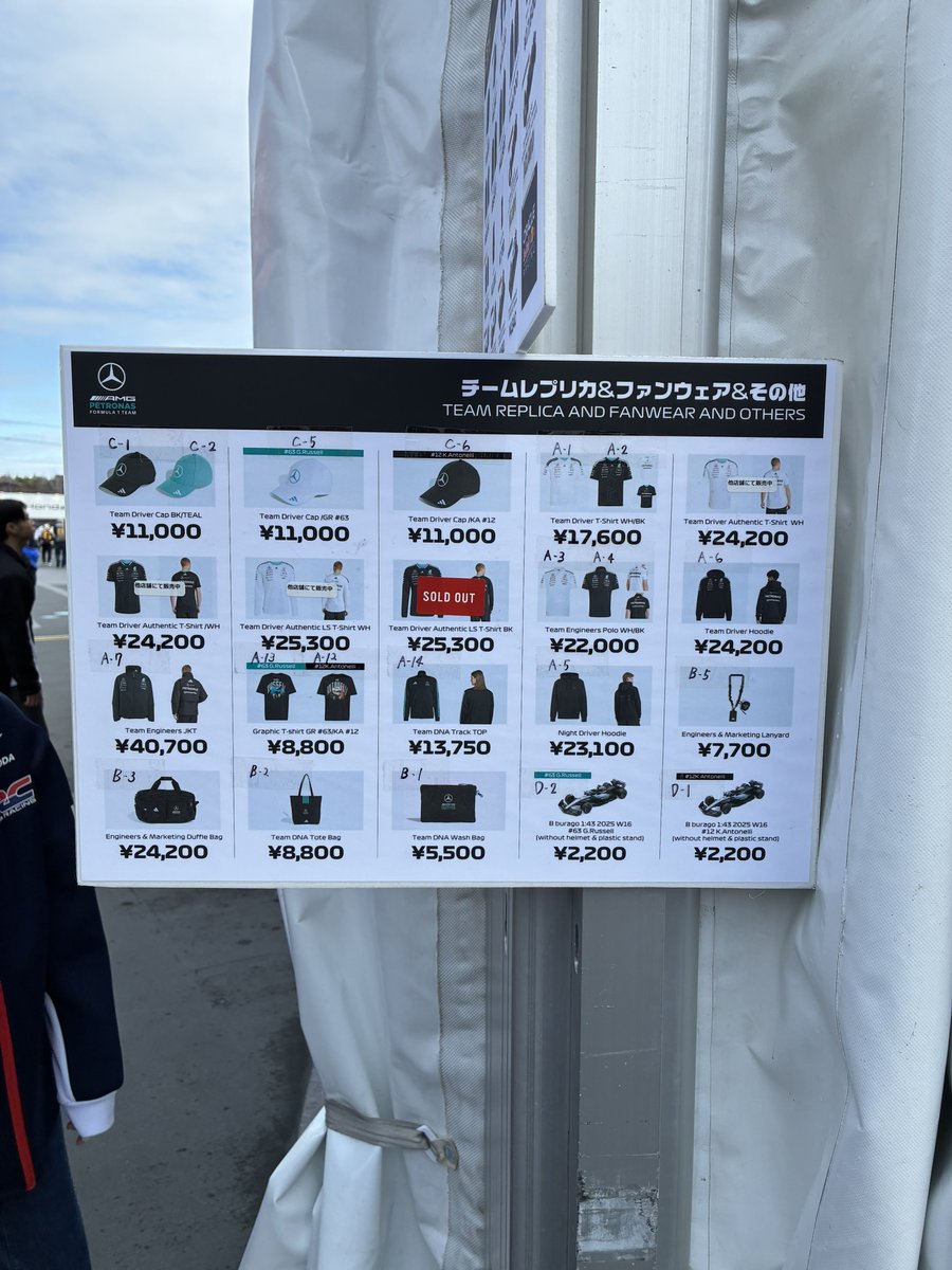 bertrand_eymin's tweet photo. 現地価格の参考までに #f1jp https://t.co/lYQgXBZtW3