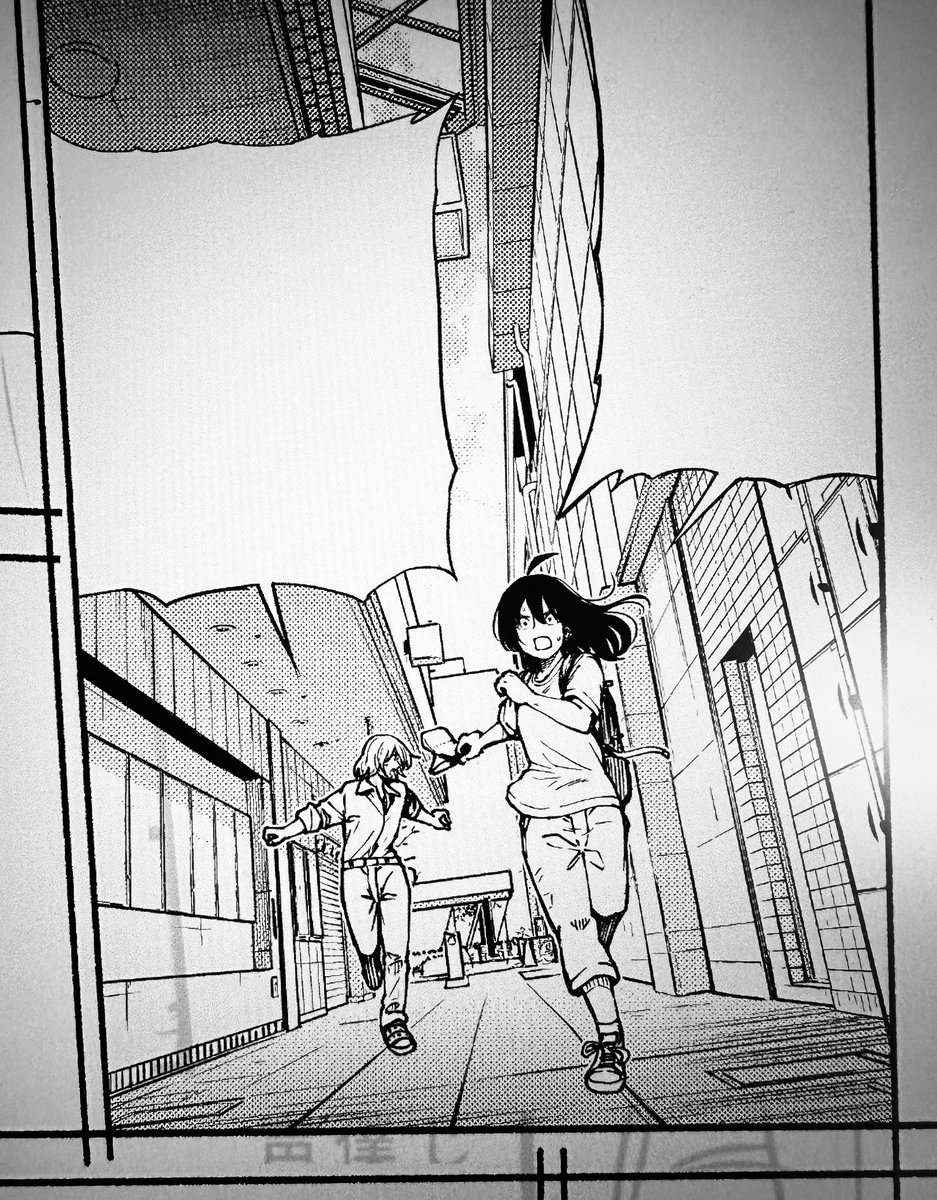 今日も1コマずつ。
走ってる引きの絵は楽しい。

進捗は良くないけど。
良い漫画になったらいいな。 