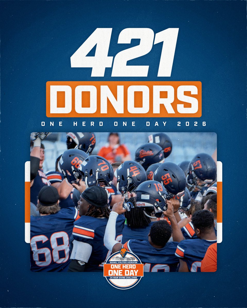 Bucknell_FB's tweet image. We have now set the all-time donor record across all programs at Bucknell! Don't stop now! #rayBucknell #ThunderOn