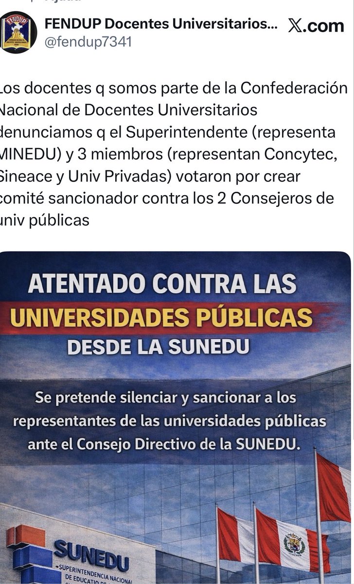 Asociación de Universidades Nacionales del Perú tweet media