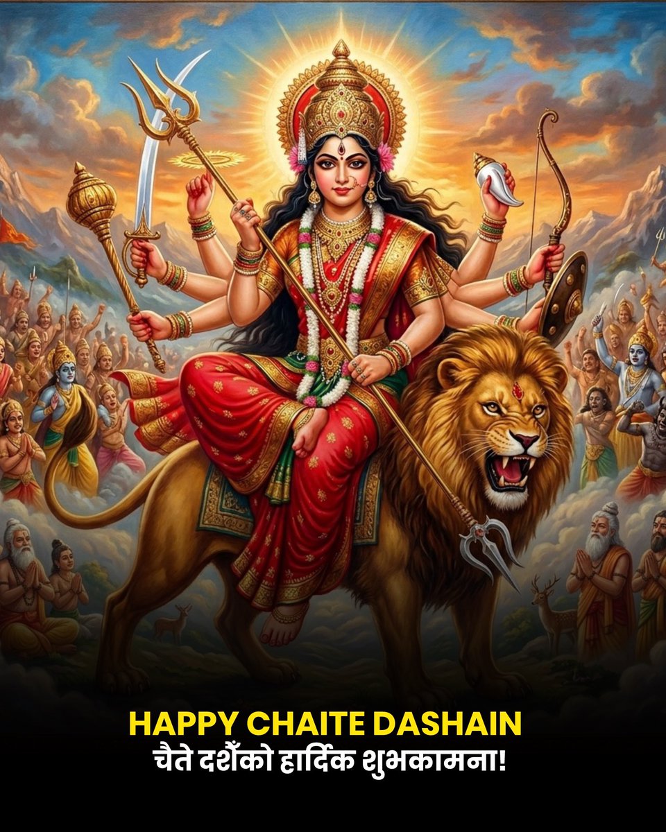 NoNext_Question's tweet image. Happy Chaite Dashain to everyone! चैते दशैँको हार्दिक शुभकामना! 🙏

भगवान दुर्गा माताले हामी सबैको रक्षा गरून् 🕉️
#ChaiteDashain #Dashain #Festival #Nepal #nonextquestion