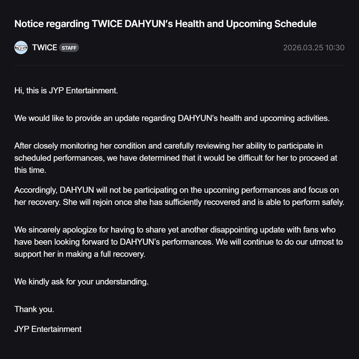 WHERE IS THE CONSISTENCY JYPE/STRIDE TEAM??? Why you used “Health” with Dahyun then the big scary traumatizing “Departure” with Chaeyoung??? <a href="/JYPETWICE/">TWICE</a> <a href="/jypnation/">JYPnation</a>