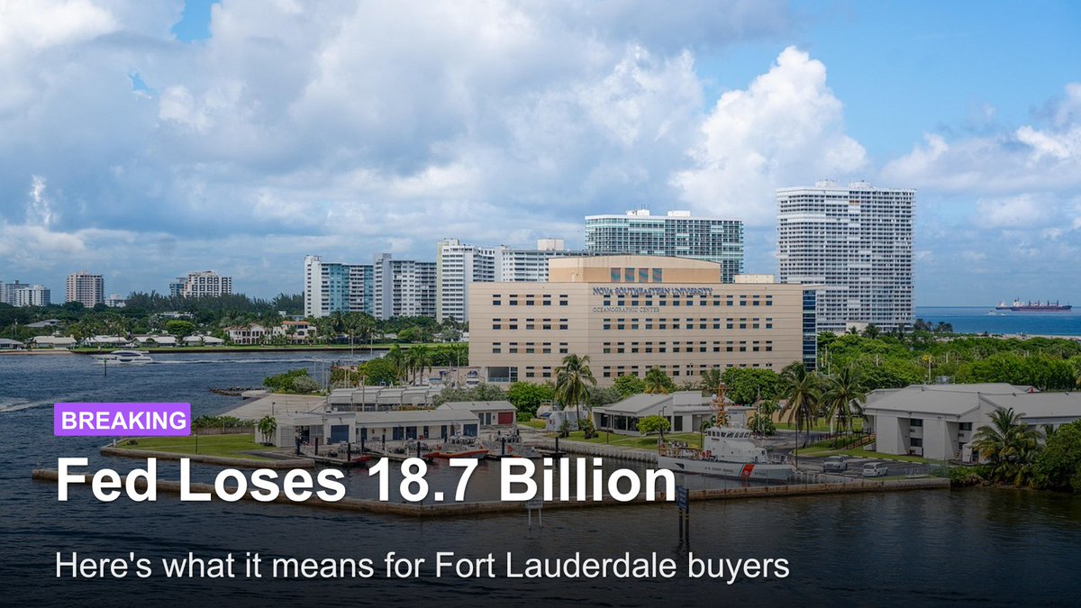 darekhomel's tweet photo. The Federal Reserve just posted an 18.7 billion dollar loss - their third straight year in the red.. Fort Lauderdale buyers are feeling the squeeze with tighter lending standards and longer approval times. Banks are requiring bi...

 💰 

This isn't just Wall Street drama https://t.co/fRPfxNofAR