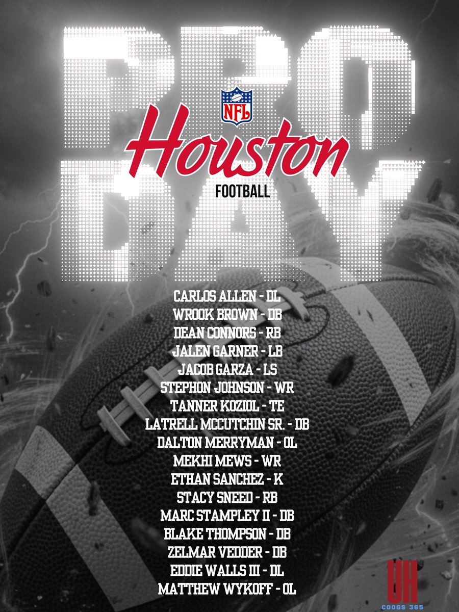 Coogs365's tweet photo. Here are the Coogs who will take the field in Houstons Pro Day to be held this Friday. We will be on site with all the updates. #NFLCoogs https://t.co/0ykp9JyxMH