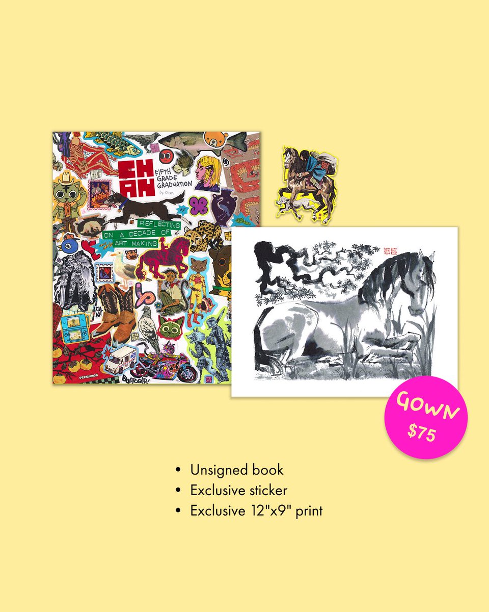 gallerynucleus's tweet image. 🎓 Fifth Grade Graduation is here — a 252-page artbook spanning 9 years of work, packed with fan favorites AND brand-new exclusive content.

Pre-order now! Link below 🎨📖 
gallerynucleus.com/page/2183
#FifthGradeGraduation #ArtBook #Crowdfunding