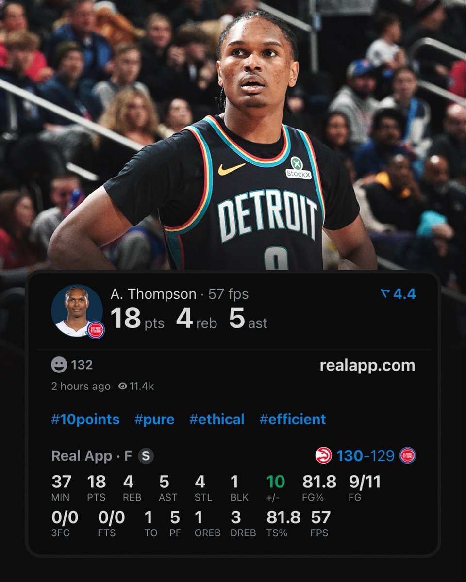 Ausar Thompson has the 3rd most steals + blocks in the entire NBA this season.

Trailing only Wemby &amp; Barnes.