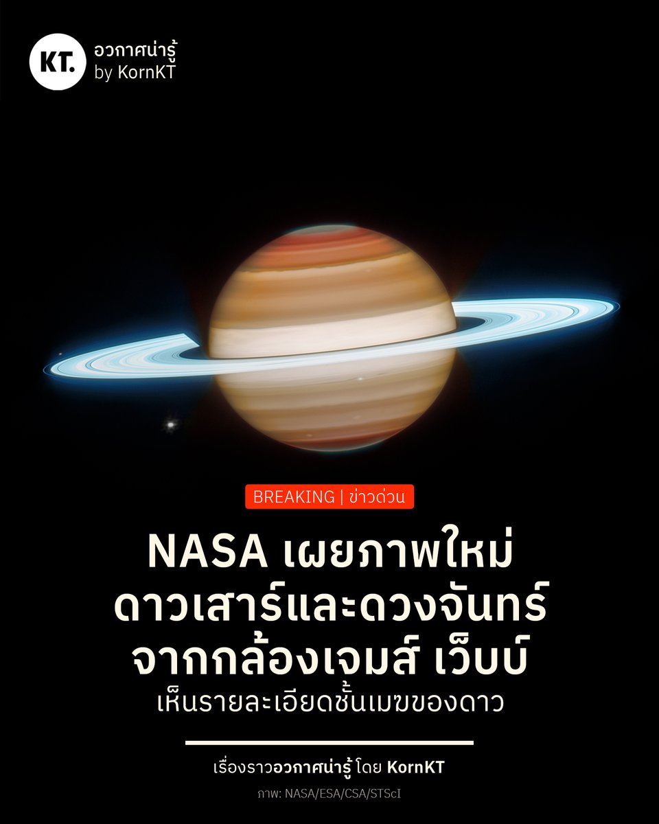 พูดไม่ทันขาดคำ NASA เปิดภาพความละเอียดสูงตามมาเลยครับ ในรูปมองเห็นดวงจันทร์ของดาวเสาร์ 3 ดวงด้วย!