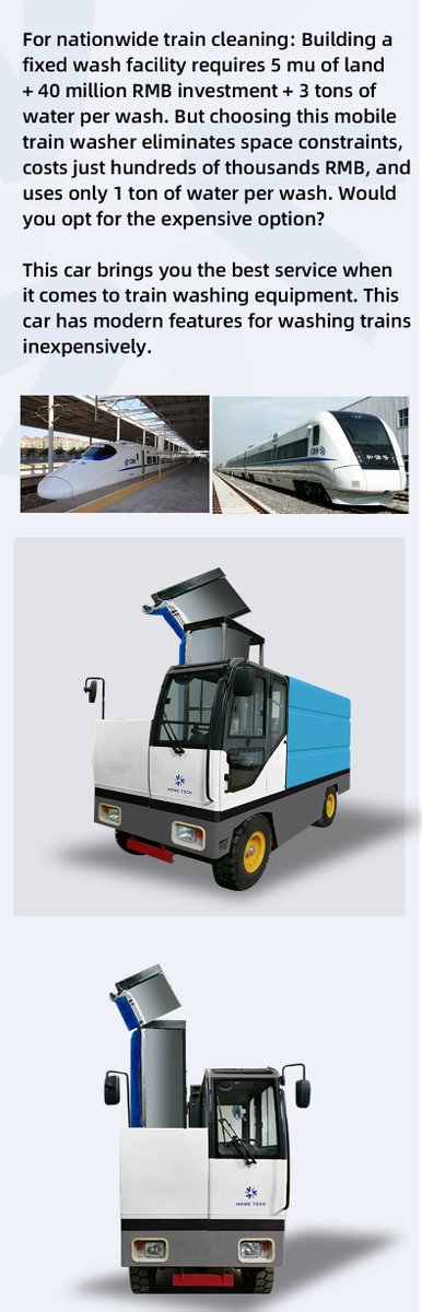 Howetechwendy's tweet photo. Railway Mobile Cleaning Car for Trains，High-speed rail, Buses.
If you are interested, welcome to contact us by WhatsApp:+86 15753570853
#Mobilecleaningcar #Traincleaning #cleaningequipment https://t.co/GhKzzNQ3lX