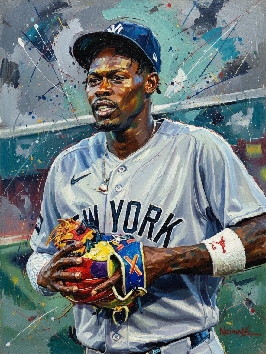 mlbpresspass's tweet photo. Jazz Chisholm - NY YANKEES #mlb #openingnight @j_chisholm3 https://t.co/3yD39VUlkF