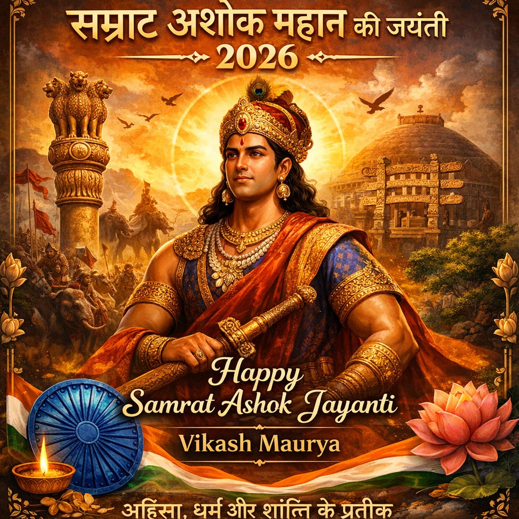 सम्राट अशोक महान के 2330 वे जन्मदिन
#_अशोकाष्टमी लोक कल्याणकारी पर्व के पावन अवसर पर समस्त देशवासियों को हार्दिक बधाई एवं मंगलकामनाएं। 
#_सम्राट_अशोक_जयंती
#ashok_jayanti
#_सम्राट_अशोक_जयंती_पर_राष्ट्रीयअवकाश
<a href="/NitishKumar/">Nitish Kumar</a> <a href="/UpendraKushRLM/">Upendra Kushwaha</a> <a href="/samrat4bjp/">Samrat Choudhary</a> <a href="/yadavtejashwi/">Tejashwi Yadav</a> <a href="/jitanrmanjhi/">Jitan Ram Manjhi</a>