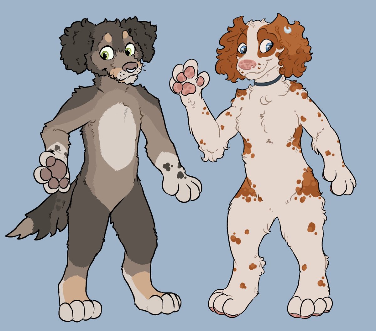 Peachipaws's tweet photo. @dtnols They’re just silly lesbian dogs in love (my spaniel and fiancé’s labradoodle sonas) https://t.co/FifJDqYgGi