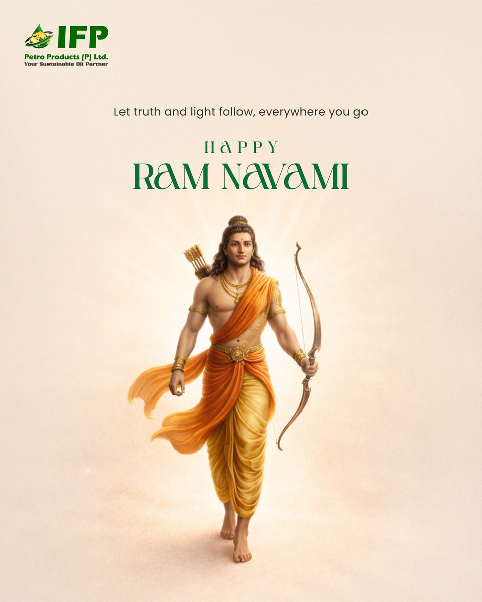 ifppetro's tweet photo. On the sacred occasion of Ram Navami, we honour the ideals of Lord Rama — truth, righteousness, and unwavering strength.

At IFP Petro, we believe in powering progress responsibly—guided by values that build a sustainable and brighter future for all.
#RamNavami2026 #JaiShriRam https://t.co/4dFgUz9quO