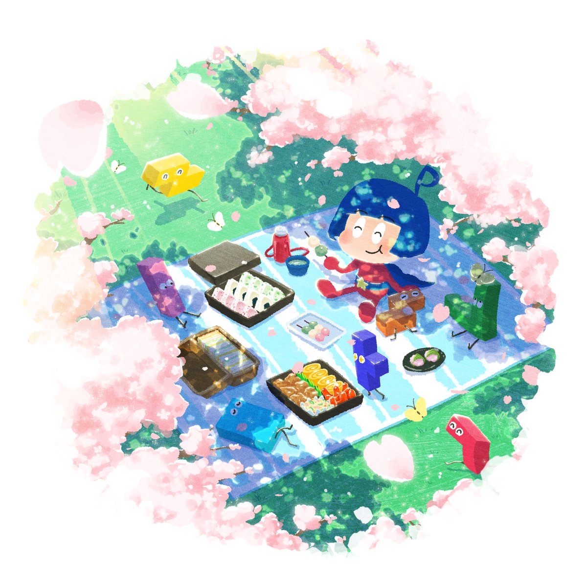 psys_vision's tweet photo. 大阪もついに開花宣言🌸
標本木は大阪城にあるんだって！

さっそく、ブロックメンとお花見に行ってきたよ～🍡

＃桜 ＃お花見 ＃開花宣言
＃サイズイラスト
#映像制作 #動画制作 #マーケティング https://t.co/hkwCjnM4xI