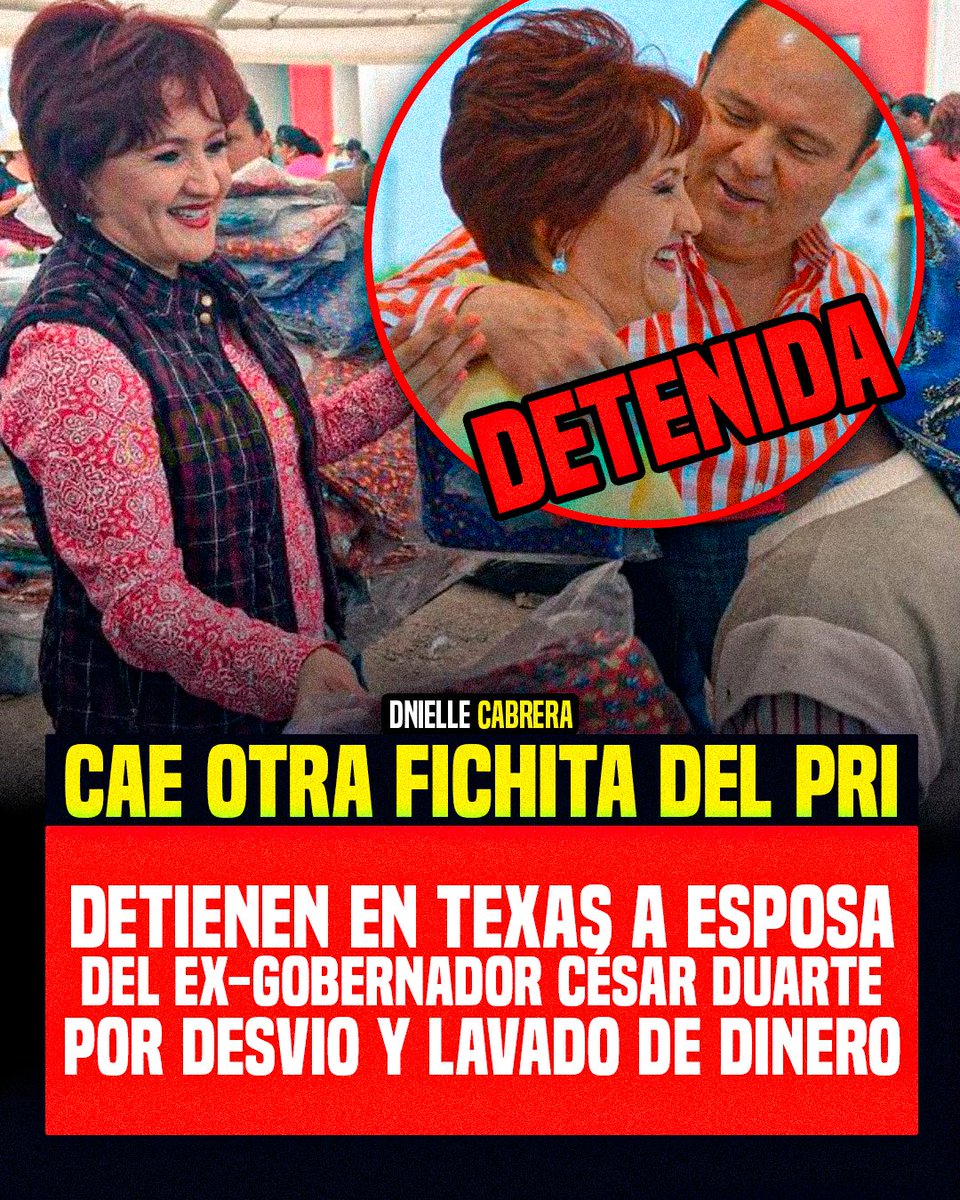 🚨CAE OTRA FICHITA DEL PRI EN TEXAS!

Bertha Olga Gómez Fong fue detenida hoy por el ICE en El Paso, Texas. La exprimera dama de Chihuahua está bajo custodia migratoria y podría ser deportada a México en las próximas horas.

El contexto:
👉 Su esposo, el exgobernador César