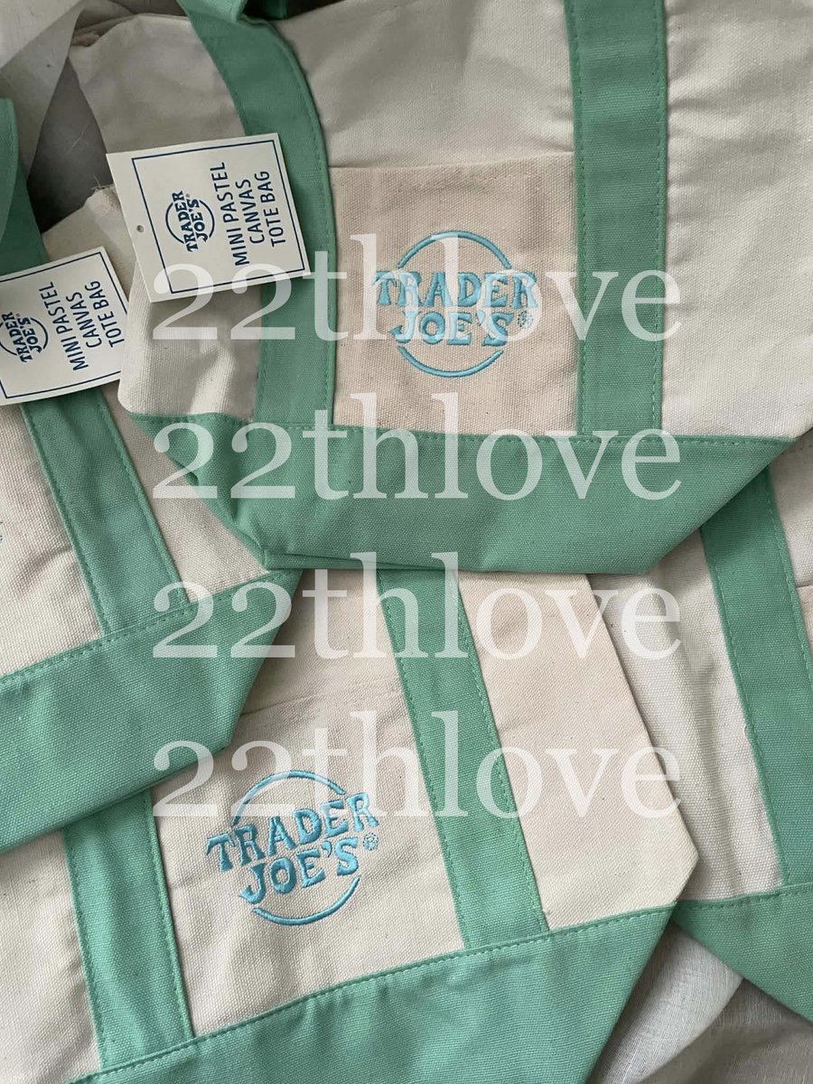 22thlove's tweet photo. 🌷Trader Joe's MINI Tote Bag - US Pasabuy!
Limited edition, authentic TJ tote bag

- 550 each
- ETA: End of April (US to PH)
- 50% downpayment to reserve
- Remaining balance once onhand

Available:
Pink - 4
Purple - 12
Mint - 4
Blue - 4 https://t.co/vCSzoC4dic