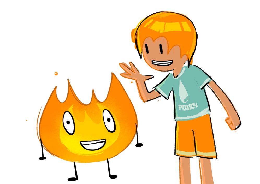 i dont like or hate firey so i drew firey if he was fireys friend