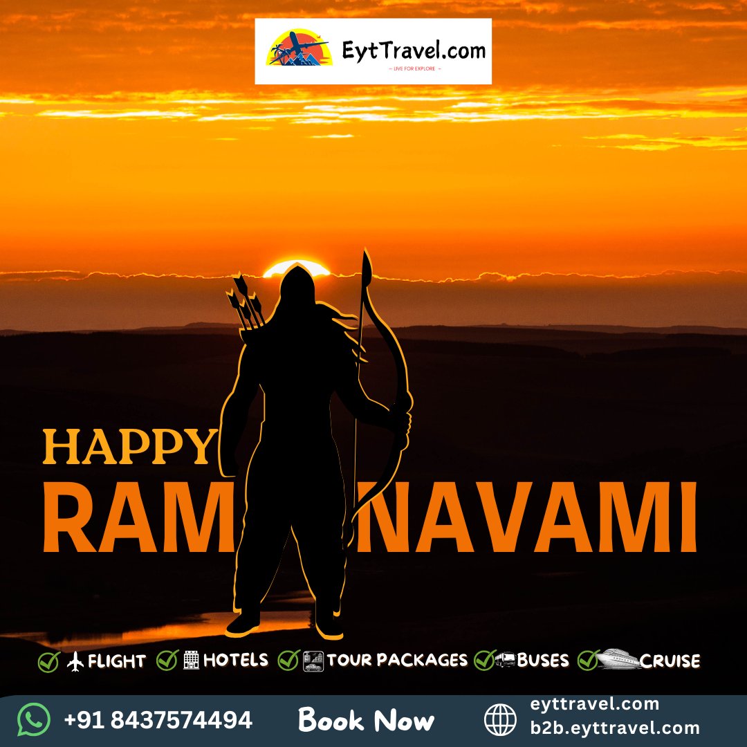 EytTravel's tweet photo. Happy Ram Navami 🌅
May Lord Rama guide your journey with peace &amp; strength.

#RamNavami #JaiShriRam #Wanderlust #EytTravel https://t.co/ChCEROFPZP