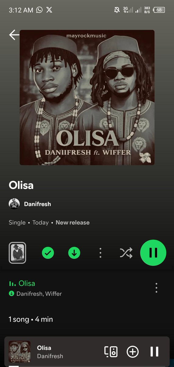 bigwurld2six's tweet photo. NEW SOUND BY @Danifresh__ ft WIFFER TITLED #OLISA 🎶
GO STREAM MASSIVELY NOW 🔥 https://t.co/DKcWjzYESw