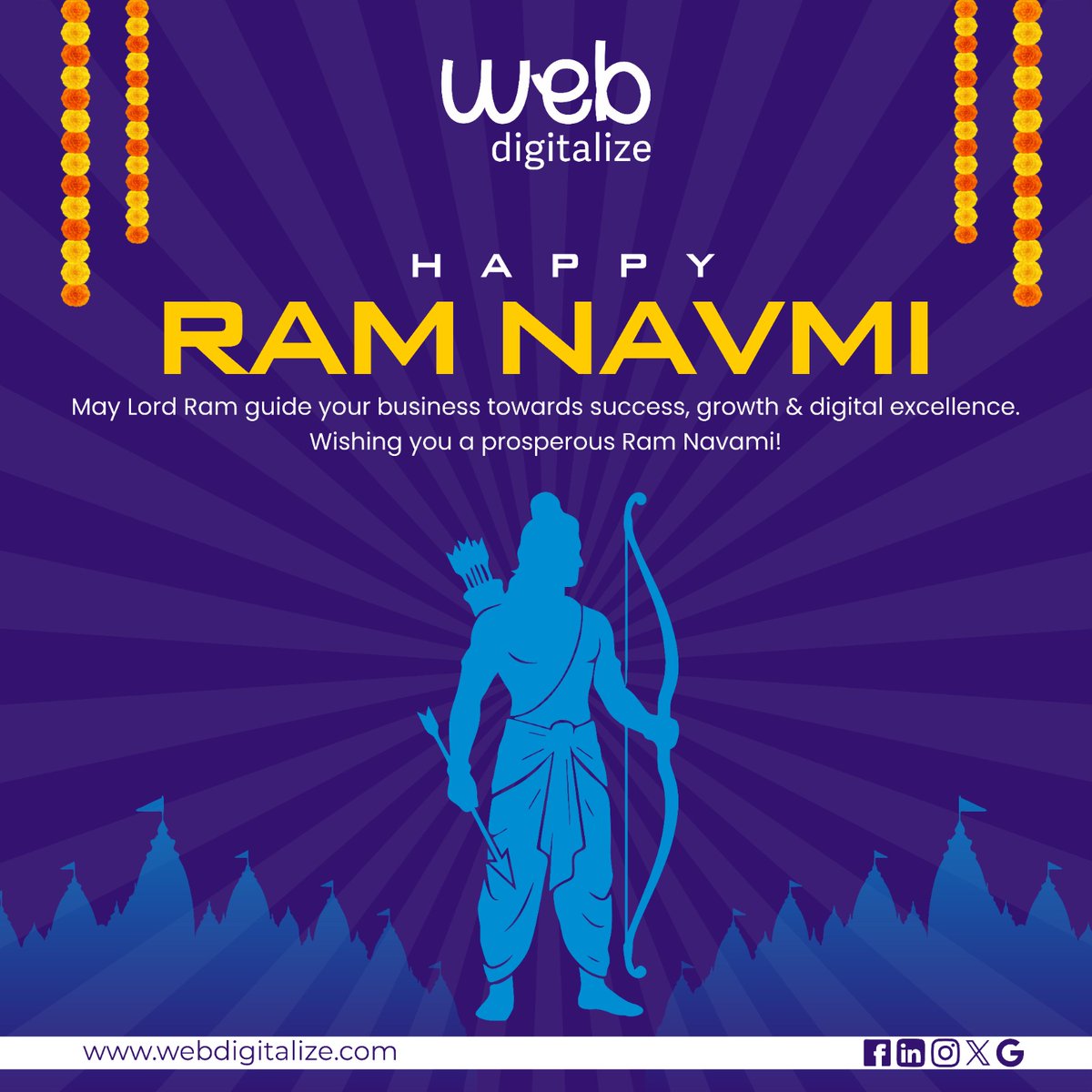 WebDigitalize's tweet photo. On the शुभ अवसर of Ram Navami 🙏✨
May Lord Ram bless your business with growth, success &amp; digital excellence.

Take your brand to the next level with smart strategies from WebDigitalize 🚀

#webdigitalize #RamNavami #HappyRamNavami #DigitalGrowth #BusinessSuccess #FestiveVibes https://t.co/uGYEL8jbIb