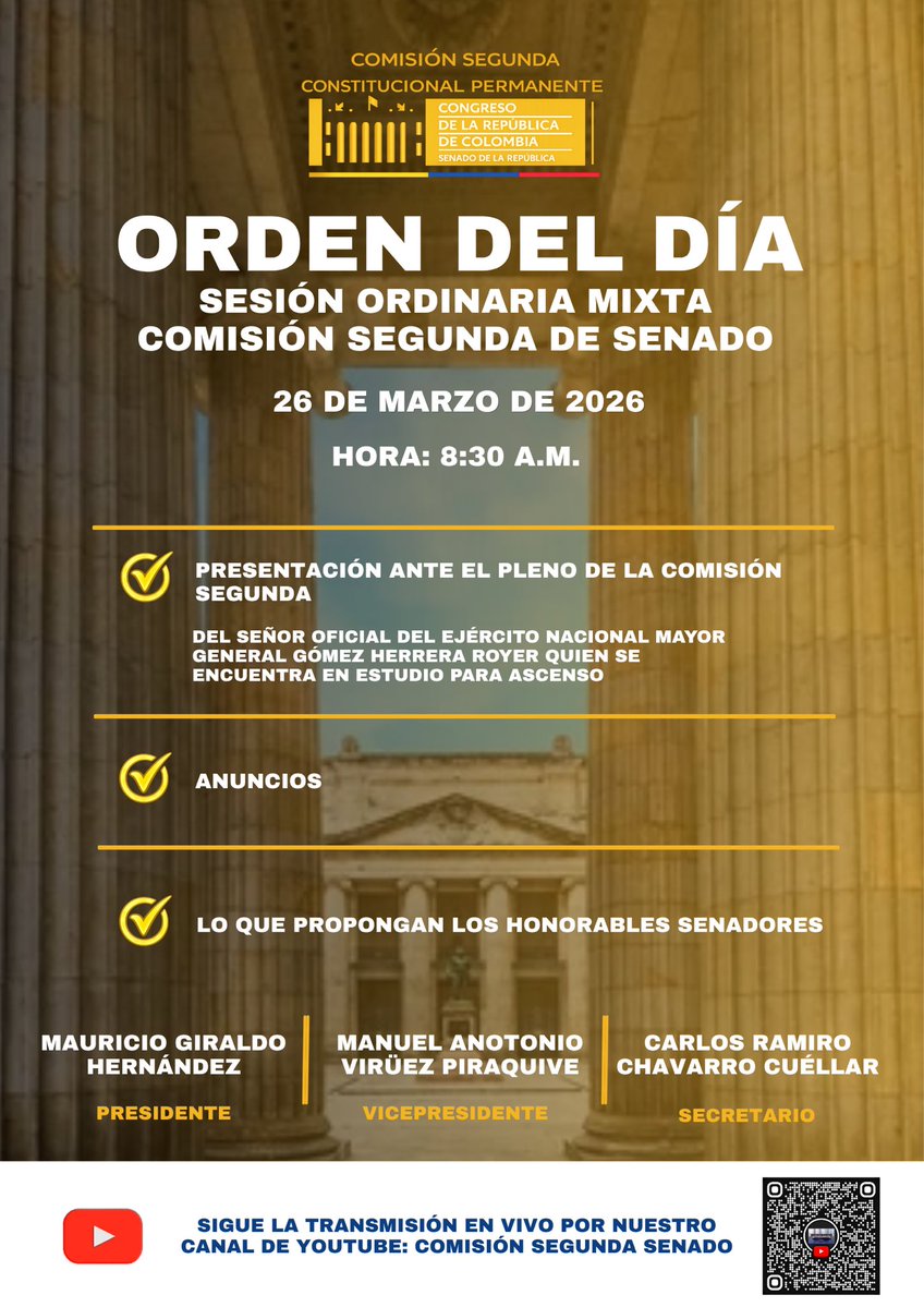 Comisión Segunda del Senado de la República tweet media