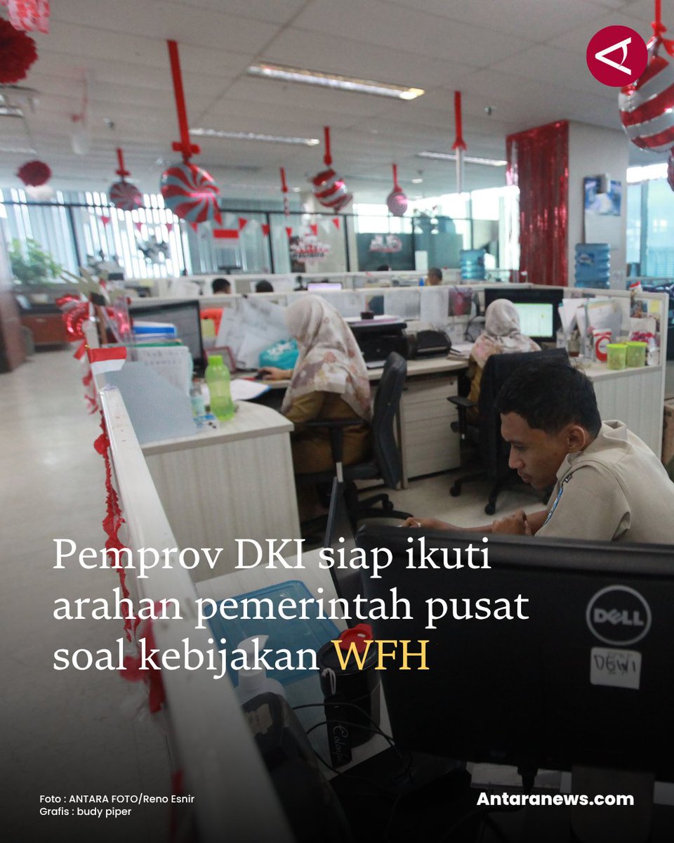 antaranews's tweet image. “Jadi, Pemerintah DKI Jakarta akan mengikuti apa yang menjadi keputusan pemerintah pusat. Apa pun yang diputuskan itu akan kami jalankan,” kata Pramono

#wfh #pramono #jakarta 
Baca selengkapnya 
antaranews.com/berita/5493654…