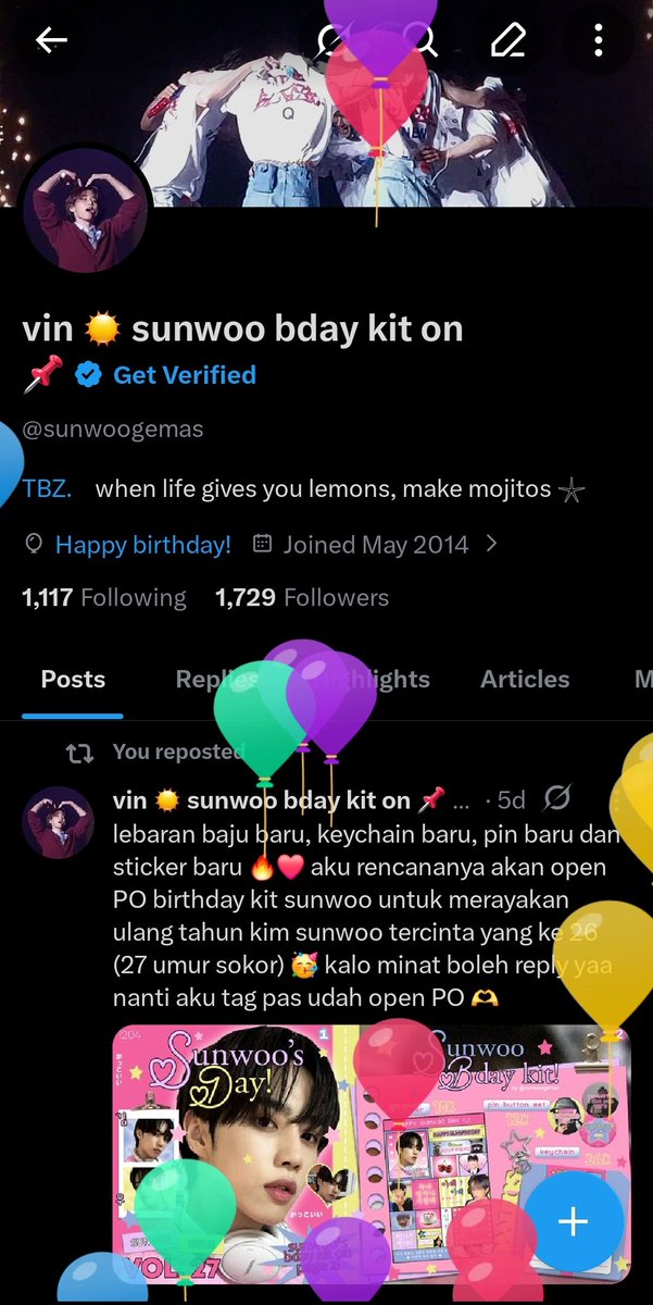 vin ☀️ sunwoo bday kit on 📌 tweet media
