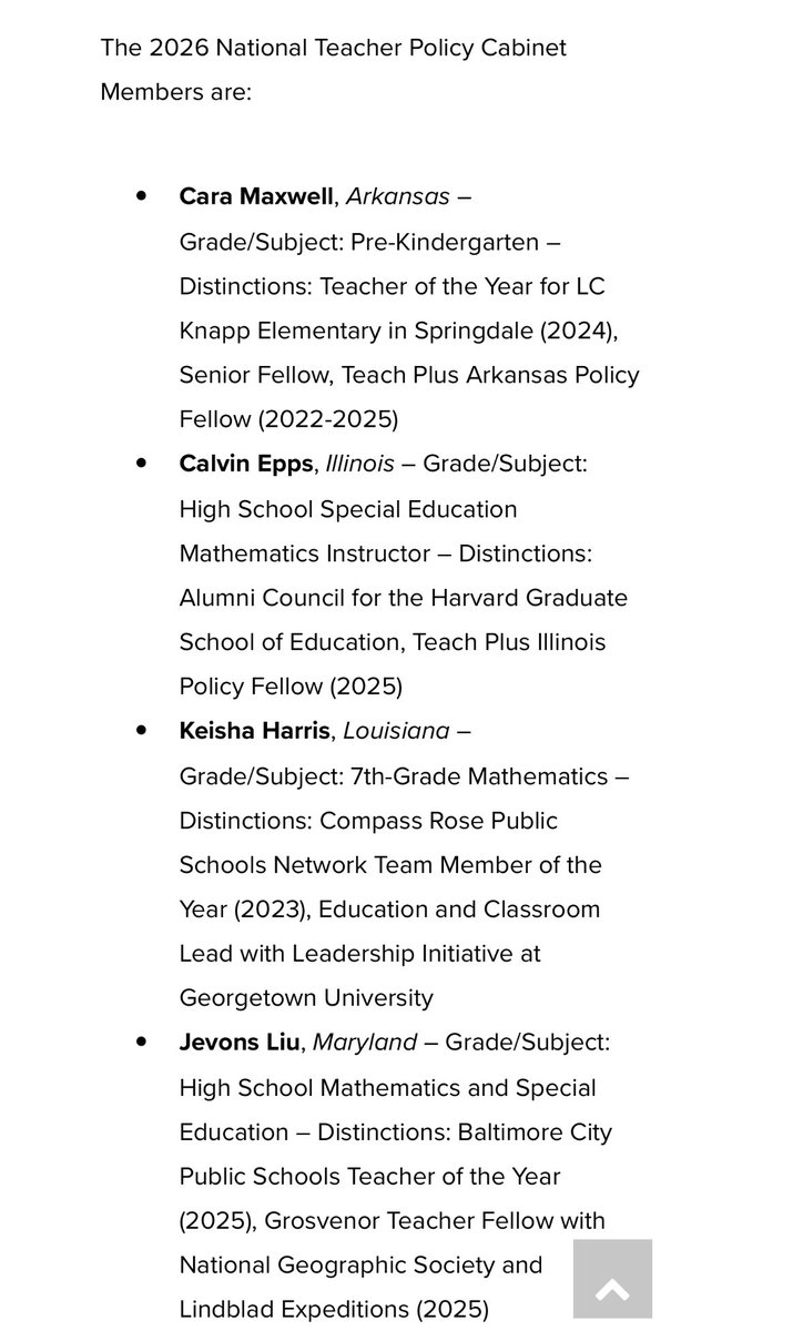 Sharon Collins, PAEMST tweet media