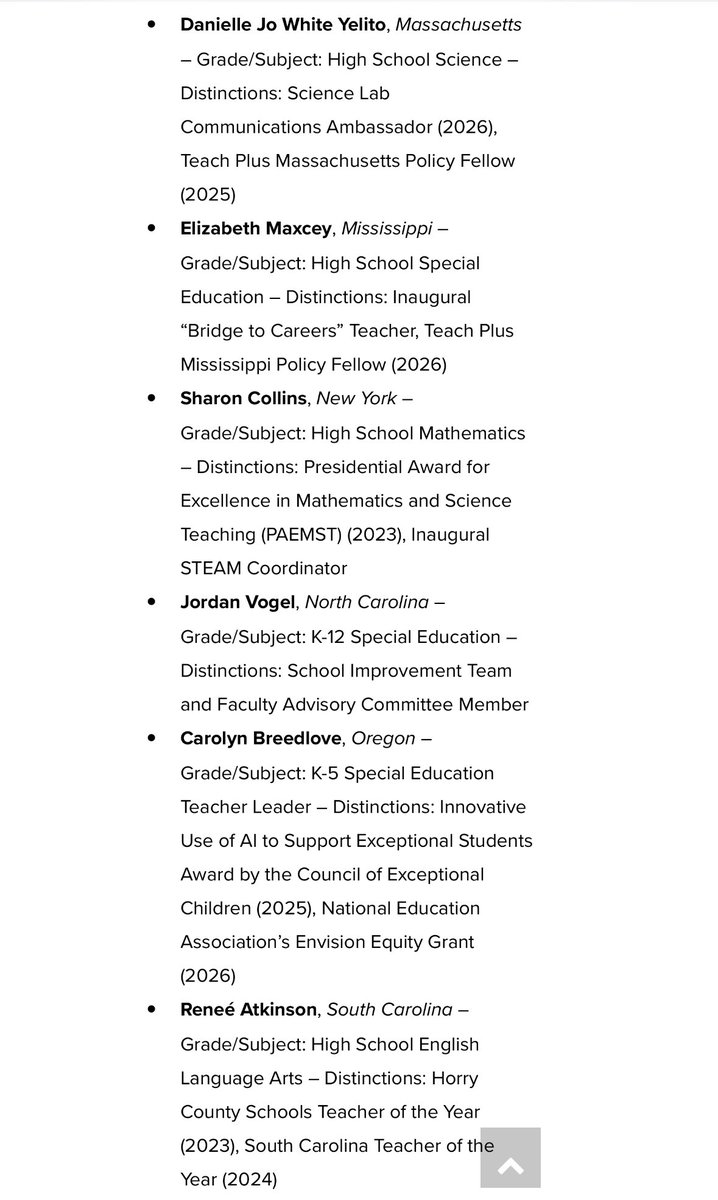 Sharon Collins, PAEMST tweet media