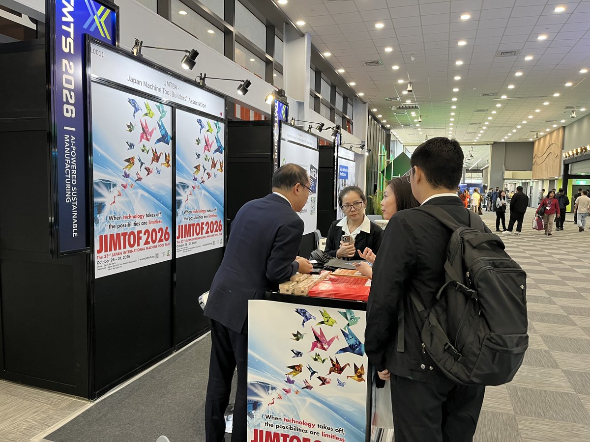 JIMTOF_official's tweet image. We are promoting JIMTOF 2026 at the JMTBA booth in #TMTS2026 , TAIWAN！
(Taichung International Convention and Exhibition Center, 4F, L0011 )
Please come to see us✨

#JIMTOF2026　＃TMTS2026