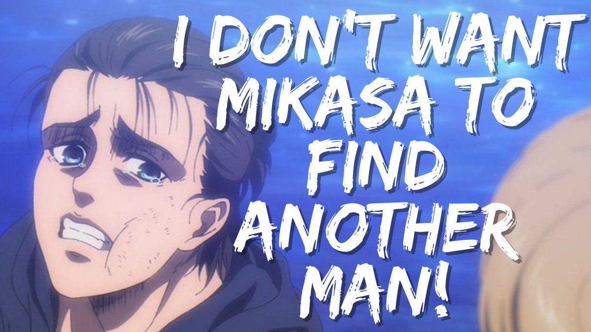 EPJapanesey's tweet photo. Learn #Japanese with Eren's quote from Attack on Titan. Check out our video 👉🏻 https://t.co/t8kejVRCPH

そんなのやだ、ミカサに男ができるなんて！一生オレだけを想っててほしい！
I don't want that, Mikasa finding another man! I want her to think only of me for her entire life! https://t.co/rMG5vtV23q