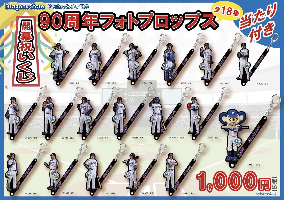祝開幕🐨 ＼ 3/27(金)10:00〜 #ドラゴンズストア 限定 『開幕祝いくじ