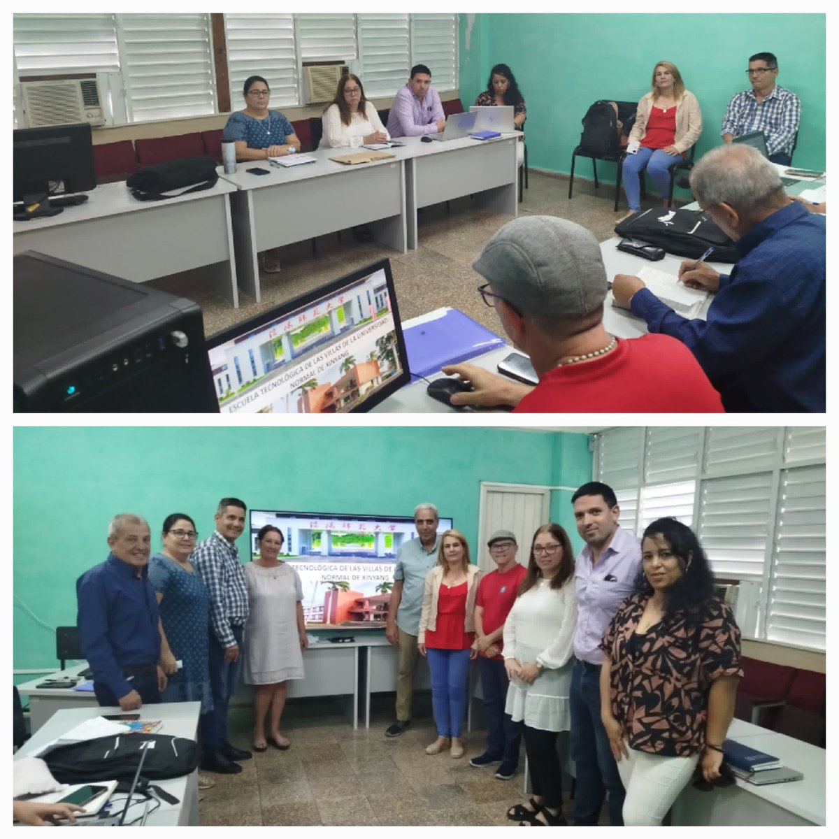 Presentación de la Escuela Tecnológica de Las Villas de La Universidad Normal de Xinyang (ETVUNX) en reunión de trabajo del equipo UCLV.