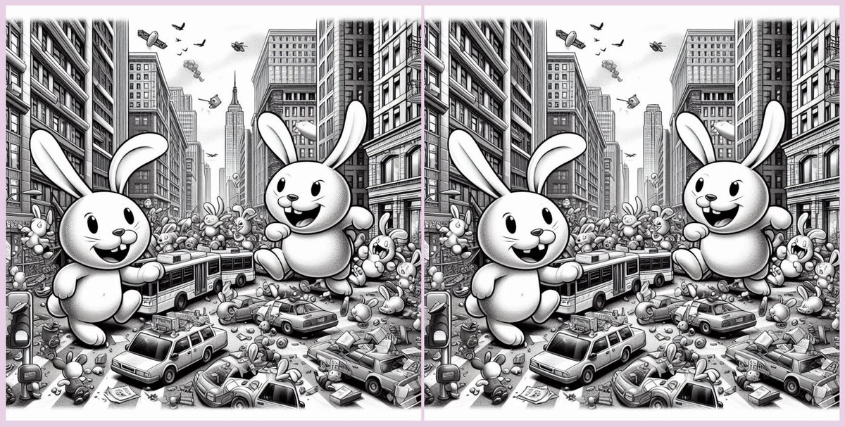 0Babilu0's tweet image. Find the 3 differences 🧐, #gmega    
What if rabbits ruled the world thanks to @megaeth 🐰